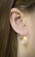 Picture of  Copper Rose Double Heart Earrings 
