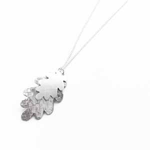 Picture of Brushed Aluminium & Hessian Oak Leaf Necklace