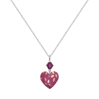 Picture of Kyoto Garden Fuchsia Small Heart and Crystal Necklace