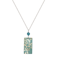 Picture of Kyoto Garden Jade Rectangle and Crystal Necklace 