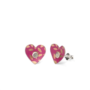 Picture of Kyoto Garden Fuchsia Heart Studs 