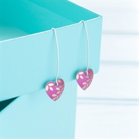 Picture of Kyoto Garden Fuchsia Long Heart Earrings