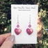 Picture of Kyoto Garden Fuchsia Heart Earrings and Crystal