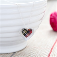 Picture of Red Tartan Double Heart Necklace 