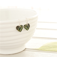 Picture of Damask Green Small Heart Earrings 