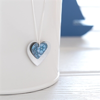 Picture of Damask Blue Double Heart Necklace 