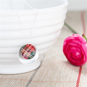 Picture of Red Tartan Double Disc Necklace