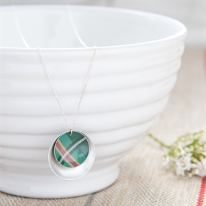 Picture of Green Tartan Double Disc Necklace