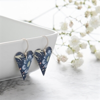 Picture of Midnight Floral Medium Heart Earrings 