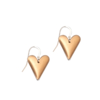 Picture of Copper Rose Medium Slim Heart Earrings 