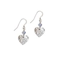 Picture of Eco Aluminium Hammered Small Heart Earrings with Crystal