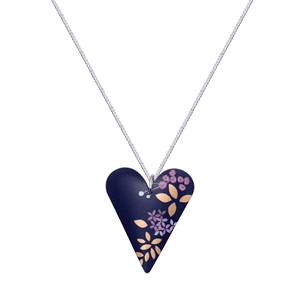 Picture of Kyoto Garden Deep Blue Medium Slim Heart Necklace
