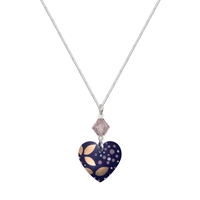 Picture of  Kyoto Garden Deep Blue Small Heart and Crystal Necklace