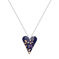 Picture of  Kyoto Garden Deep Blue Slim Heart Necklace 