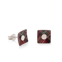 Picture of Red Tartan Square Studs