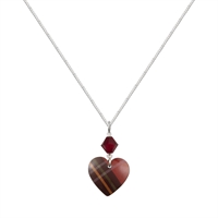 Picture of Red Tartan Small Heart & Crystal Necklace