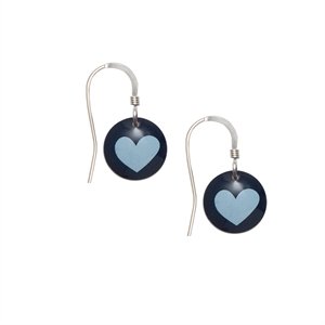 Picture of Ava Disc Earrings with Blue Heart Print