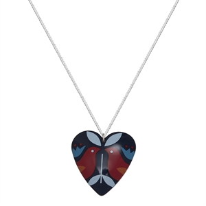 Picture of Ava Folk Print Heart Necklace