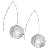 Picture of Hammered Eco Aluminium Long Disc Earrings