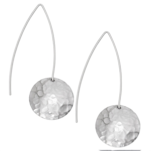 Picture of Hammered Eco Aluminium Long Disc Earrings
