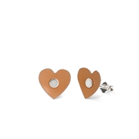 Picture of Tiger Lily Plain Heart Studs Marigold