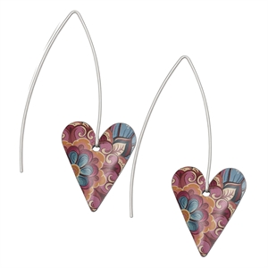 Picture of Tiger Lily Medium Slim Heart Earrings Long 