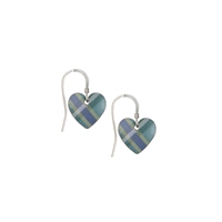 Picture of Green Tartan Small Heart Earrings 