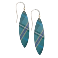 Picture of Green Tartan Leaf Earrings 