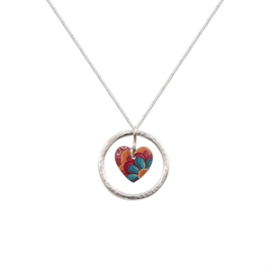 Tiger Lily Circle of Life Heart Necklace Handmade Jewellery by Kate Hamilton Hunter Studio