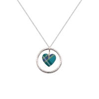 Picture of Green Tartan Circle of Life Heart Pendant