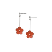 Picture of Long Orange Daisy Earrings