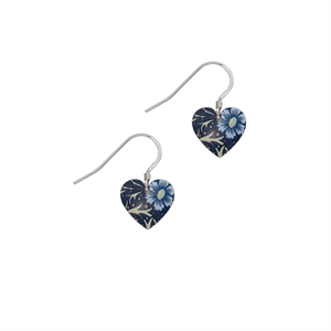 Picture of William Morris Midnight Floral Heart Earrings