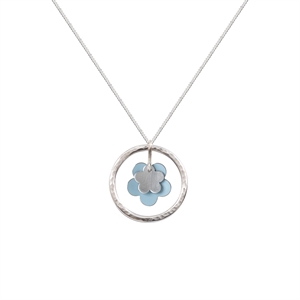 Picture of Daisy Necklace Pale Blue and Silver