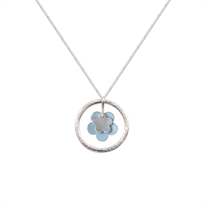 Picture of Daisy Necklace Pale Blue and Silver