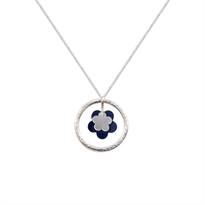 Picture of Daisy Necklace Dark Blue and Silver