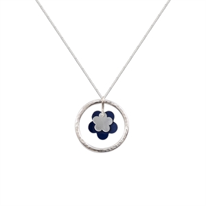 Picture of Daisy Necklace Dark Blue and Silver