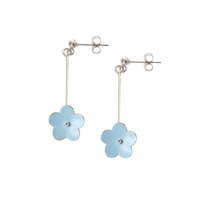 Picture of Long Pale Blue Daisy Earrings