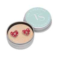 Picture of Polka Dot Red Heart Studs 