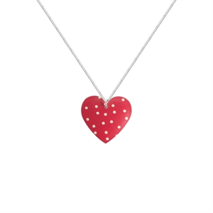 Picture of Red Polka Dot Heart Necklace