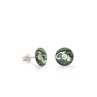 Picture of Nova Green Round Stud Earrings in a Tin