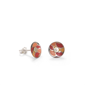 Picture of Nova Orange Round Stud Earrings in a Tin