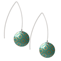 Picture of Kimono Turquoise Disc Earrings on Medium Earwires