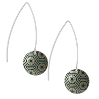 Picture of Kimono Green Disc Earrings on Medium Earwires