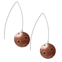 Picture of Kimono Burgundy Red Disc Earrings on Medium Earwires