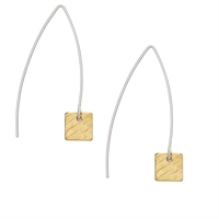 Picture of Upcycled Brass Square Long Earrings