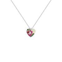 Picture of  Small Pink Rosie Heart Necklace 